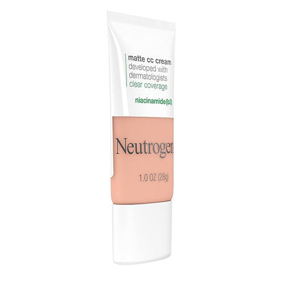 Neutrogena Clear Coverage Flawless Matte CC Cream, Full-Coverage Free, Vanilla, 1 oz