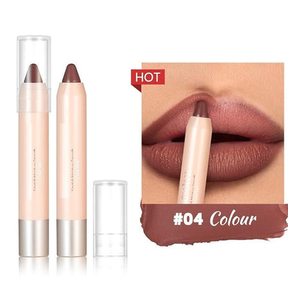 8 Colors High Pigmented Smooth Matte Lip Liner Pencil, Waterproof Velvet Lipstick Pen, Professional Lip Liner for Girls and Women (04)