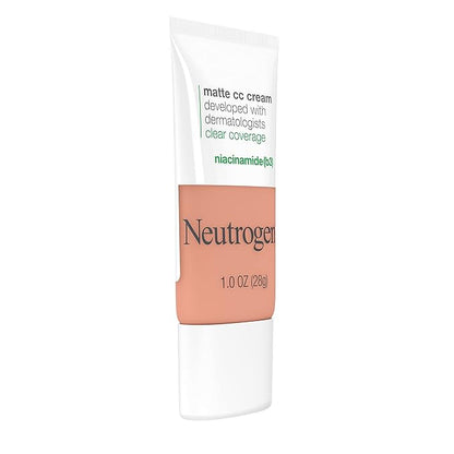 Neutrogena Clear Coverage Flawless Matte CC Cream, Full-Coverage Cool Almond, 1 oz