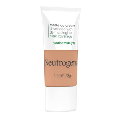 Neutrogena Clear Coverage Flawless Matte CC Cream, Full-Coverage Warm Linen, 1 oz