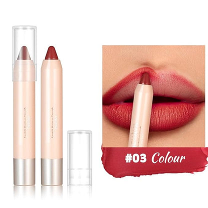 8 Colors High Pigmented Smooth Matte Lip Liner Pencil, Waterproof Velvet Lipstick Pen, Professional Lip Liner for Girls and Women (03)