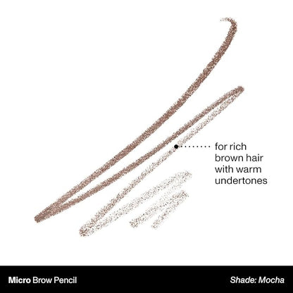 Morphe Micro Dual Eyebrow Pencil - Dual-Ended Brow Pencil Featuring a Retractable, Ultra-Precise, Pointed Tip - Richly Pigmented, Smooth-Gliding, Long-Lasting Wax Formula - Mocha (0.003 oz)