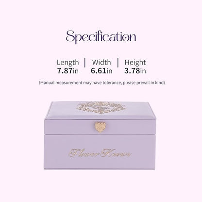 Flower Knows Violet Strawberry Rococo Makeup Box Set, 7 Pack Makeup Box with Mirror, Lip Gloss2, Blush2, Blush Brush1, Hair Clip1, Gift Box1