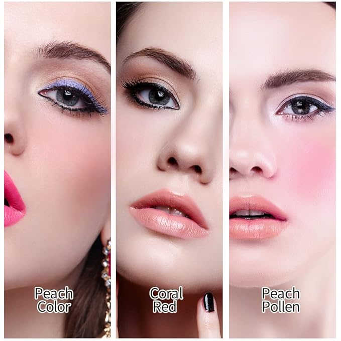 ROUSE Face Blush Powder Makeup Soft Mushroom Blush (Peach Color)