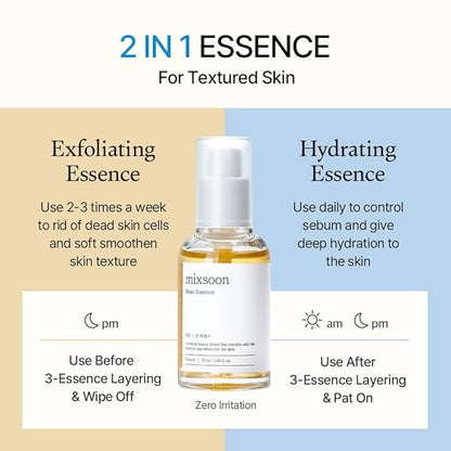 mixsoon Bean Essence, Vegansnail, Exfoliating Essence