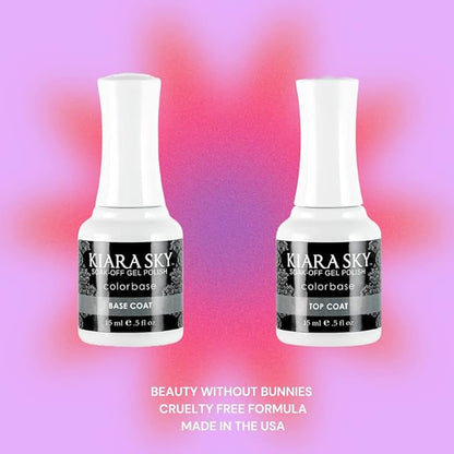 KIARA SKY Soak Off Gel Polish Top Coat 0.5 fl oz + Base Coat 0.5 fl oz Duo