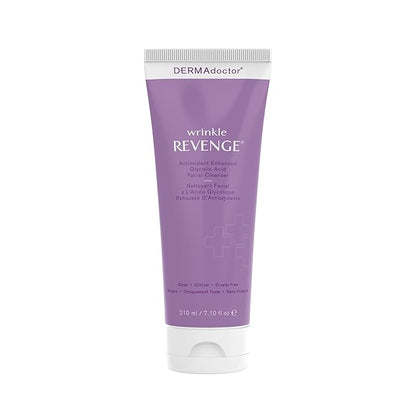 DERMAdoctor Antioxidant Enhanced Glycolic Acid Facial Cleanser, Dermatologist Formulated Gentle Cream Exfoliating Fragrance Free Face Wash for Men and Women - 7.10 oz