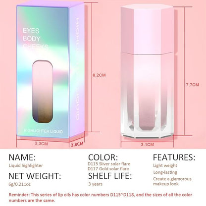 evpct Light Liquid Face Highlighter Makeup Waterproof Long Cheeks Eye