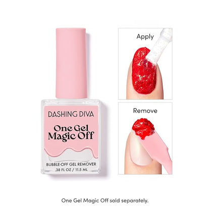 Dashing Diva One Gel Color & Magnetic Topper Duo - Diva - Attitude & Silver Glitter Topper - 3-in-1 Base Coat, Nail Color & Top Coat - Gel Nail Polish Set