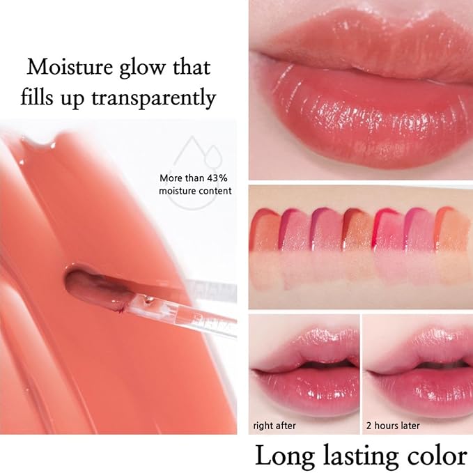 BBIA L’EAU Tint – Glossy & Glow Lip Stain, Watery Lip Tint, Non-Sticky, High Shine Finish, Long-lasting, Moisturizing, Lightweight, Natural, Daily Use, Vegan, Korean Lip Makeup (02 FLEUR L'EAU)