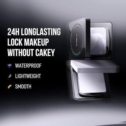 Oil Control Face Pressed Powder Compact, 24H Longlasting skin () 0.28Oz