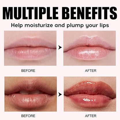 Hydrating Lip Oil, Big Brush Head Lip Glaze Shiny Transparent Lip Glow Oil, Nourishing & Non-sticky Long Lasting Fresh Clear Smooth Lip Care Plumping Lip Oil (# 04)