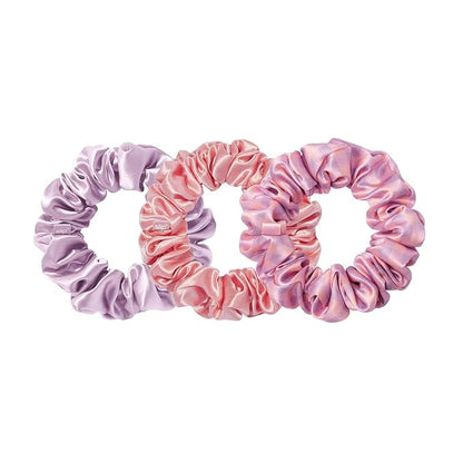 slip Large Scrunchies: Elevate Your Hair Game with Anti-Crease, Anti-Breakage Design, Crafted from Slipsilk™, Belleflower: 3 Pure Silk Scrunchies in Iris, Wildflower, and Rose