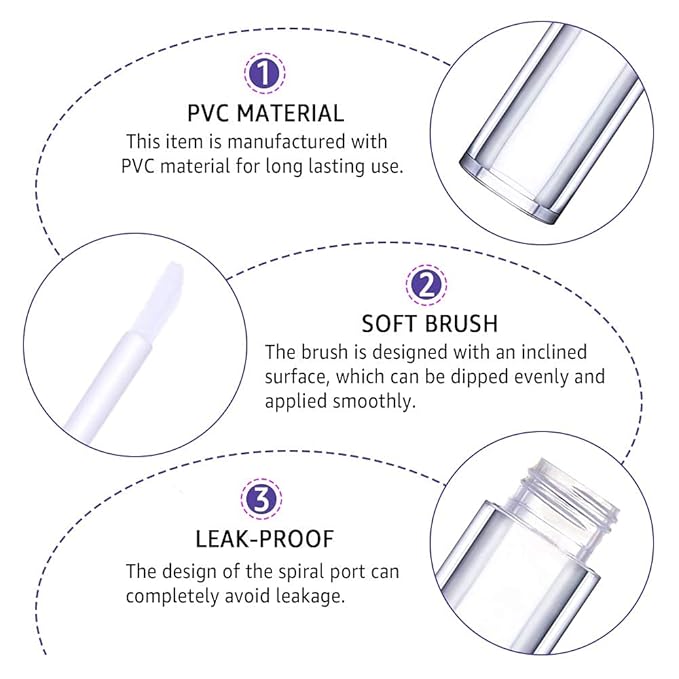 AMORIX 24 Pack 5ml Lip Gloss Tubes with Wand Pearl Style Lip Gloss Containers Lipgloss Bottles with 2pcs Syringes + Labels for DIY Lip Gloss