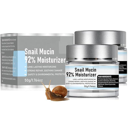 𝐒𝐧𝐚𝐢𝐥 𝐌𝐮𝐜𝐢𝐧 92% Moisturizer Daily Face Gel Cream, Crema de Baba de Caracol Original, Snail Secretion Filtrate Nourishing Cream, Moisturizer Face Cream 𝐒𝐧𝐚𝐢𝐥 𝐌𝐮𝐜𝐢𝐧 (2PCS)