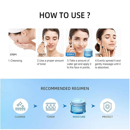 Hydro Boost Hyaluronic Acid Face Moisturizer for Oil Skin, Hydro Boost Moisturizer 48-Hour Hydration, Hydro Boost Water Gel Oil-Free and Lightweight Absorbs Well, Plump Skin for Women & Men 1.76oz