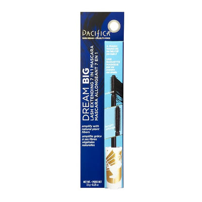 Pacifica Dream Big Mascara – Black Magic 7-in-1 Lash Extending Mascara, Twist-Adjust Brush for Length & Volume, Lash Serum Infused, Vegan Ophthalmologist tested