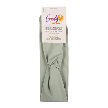 Goody Sport Lycra Head Wrap - 1Ct, Green, Quick-Dry Headbands for Women & Men, Versatile Hair Accessories with Sport-Level Grip, All Hair Types