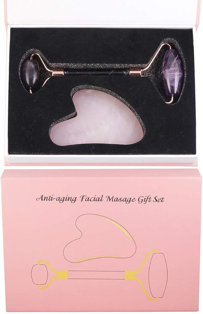 Rockcloud Natural Crystal Jade Roller and Scraping