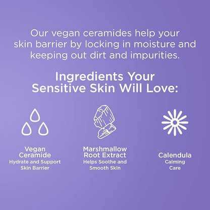 Pacifica Beauty, Vegan Ceramide Face Wash + Face Lotion Set, Cleanser, Moisturizer, Sensitive Skin, Dermatologist + Allergy Tested, Eczema Association Approved, Fragrance Free, Vegan