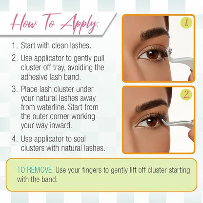 Ardell Winks Press On Eyelash Extensions, Volume - DIY Lash Clusters, 30 Individual Lashes, Natural Look Lashes with Applicator, 1 Pack