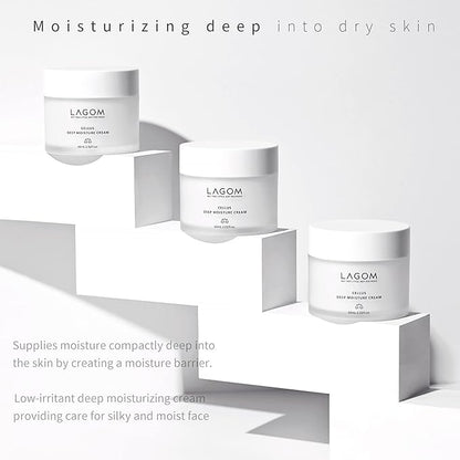 LAGOM Cellus Deep Moisture Cream Natural Moisturizer with Ceramide and D-Panthenol (B5) Snooth Hydrating Nourishing Protecting Cream 2.02 Fl Oz