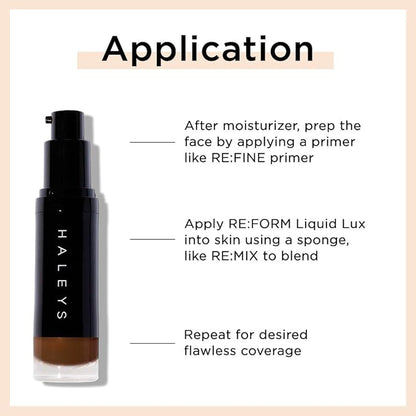 HALEYS RE:FORM Liquid Lux Foundation (8.75) Vegan, Cruelty-Free Long-Lasting Wear