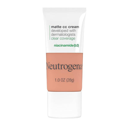 Neutrogena Clear Coverage Flawless Matte CC Cream, Full-Coverage Cool Almond, 1 oz