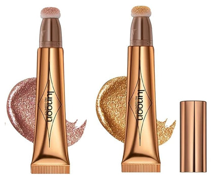 2 Pack Contour Beauty Wand, Highlighter ，Face Concealer Rose Gold)