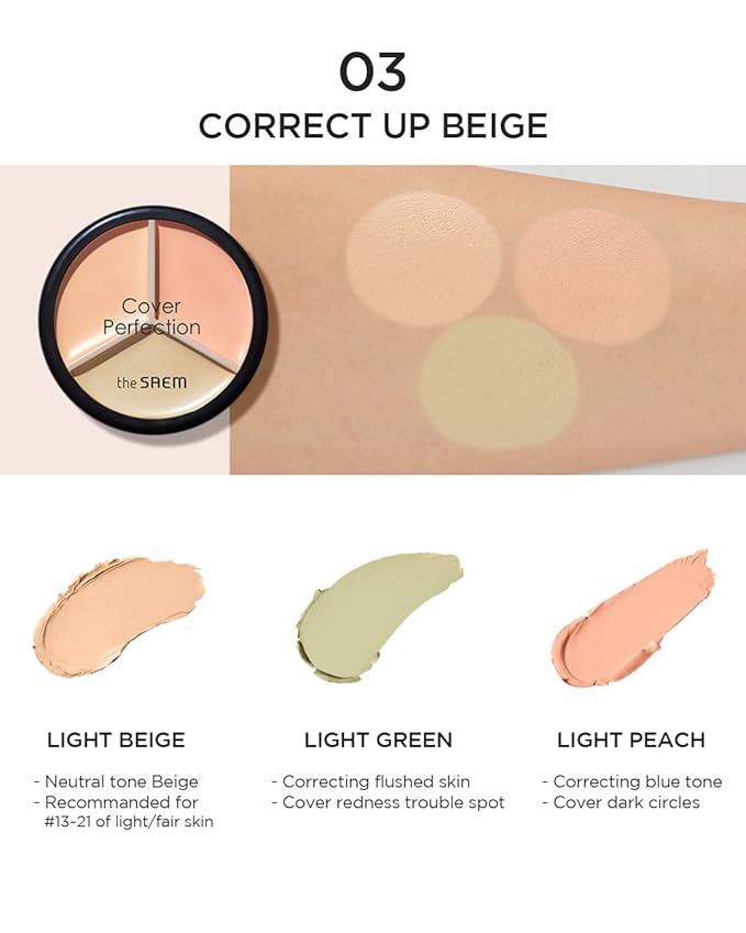 THESAEM Cover Perfection Triple Pot Concealer 03 Correct Redness Skin