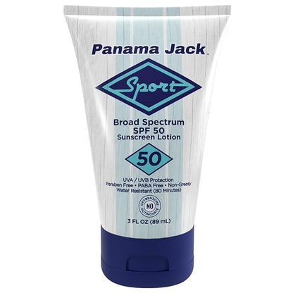 Sport Sunscreen Lotion - SPF 50, Broad Spectrum UVA/UVB Protection, Non-Greasy, PABA, Paraben, Gluten & Cruelty Free, Water Resistant (80 Minutes), 3 FL OZ