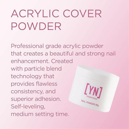 Young Nails Acrylic Powders, Cover - Created for a flawless consistency and superior adhesion - Cover Powder Begins to set in 75 seconds - Available in 45 gram, 85 gram, and 660 gram size options