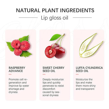 GECOMO Moisturizing Lip Oil,No-Sticky Lip Gloss Lip Balm Lip Care,Fruit Flavoured Lip Oil For Dry Lip's Moisturizing Hydrating And Nourishing (004#CORAL) 0.2 OZ