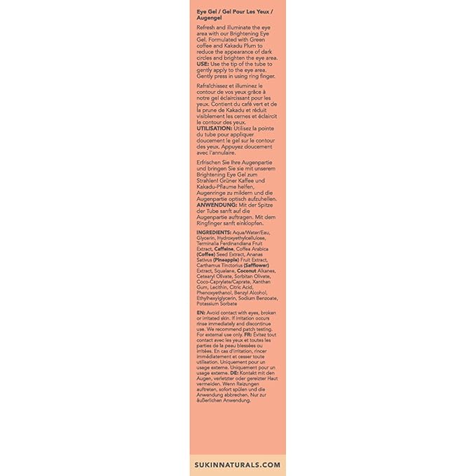 Sukin brightening illuminating eye gel
