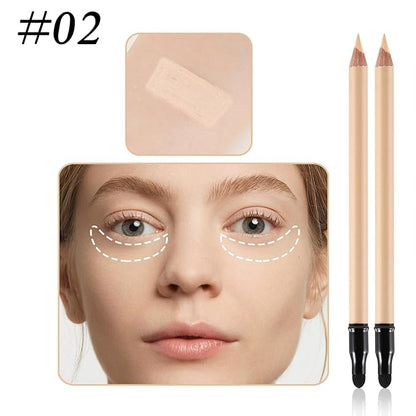 2pcs Concealer Pencil with Sponge,Full Coverage,Waterproof Under Eye Stick