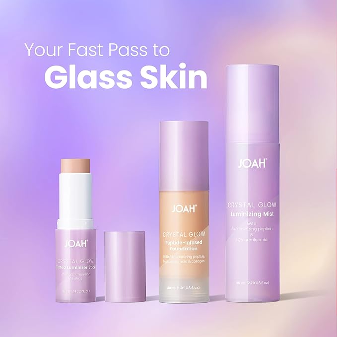 JOAH Crystal Glow Peptide-Infused Foundation, 2-in-1 Multitasking Korean 1.01 Oz