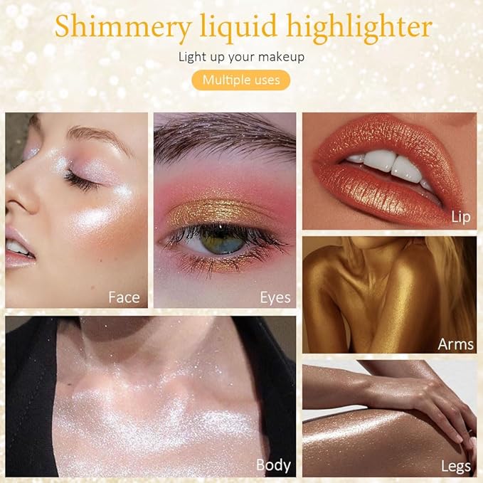 evpct Light Liquid Face Highlighter Makeup Waterproof Long Cheeks Eye