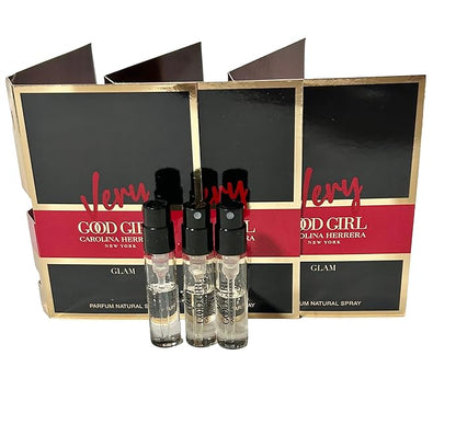 Carolina Herrera Very Good Girl GLAM PARFUM Sample Spray Perfume WOMEN 1.5 ml / 0.05 fl oz (Set of 3) Clear