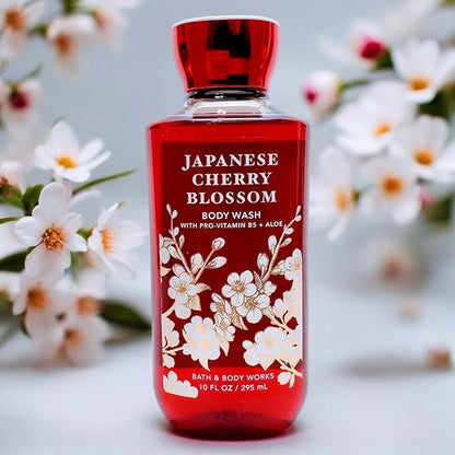 Japanese Cherry Blossom Shower Gel Body Wash - Set of THREE (3) bottles (10 oz ea) -- Bath & Body Works Signature Collection