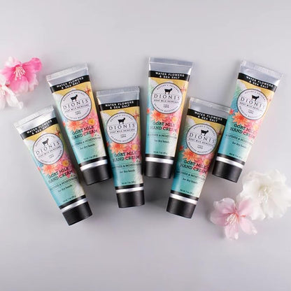 Dionis - Goat Milk Skincare Scented Hand Cream (1 oz) Set of 6, Moisturizing Lotion for Dry Skin, Good for Sensitive Skin, Cruelty-free and Paraben-free (Water Flowers & Sea Salt)