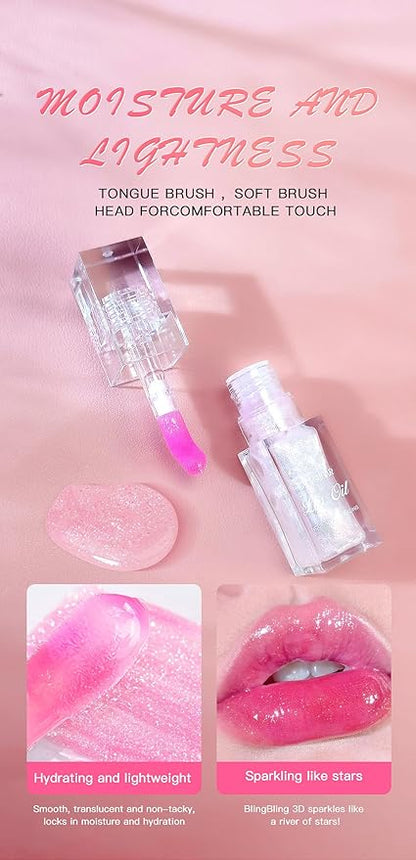 3 Pcs Color Changing Lip Oil, Long Lasting Lip