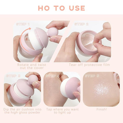 Highlighter Makeup Powder, Body Shimmer Sparkle Face Highlighter Women02#
