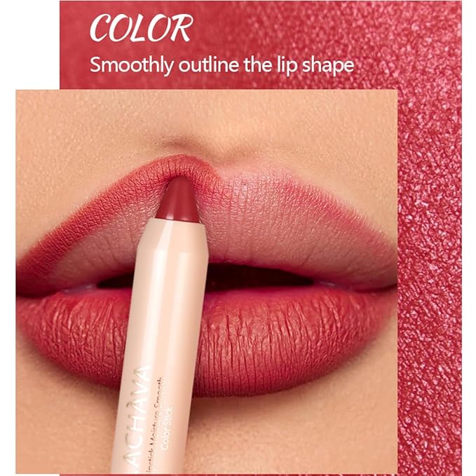 8 Colors High Pigmented Smooth Matte Lip Liner Pencil, Waterproof Velvet Lipstick Pen, Professional Lip Liner for Girls and Women (08)