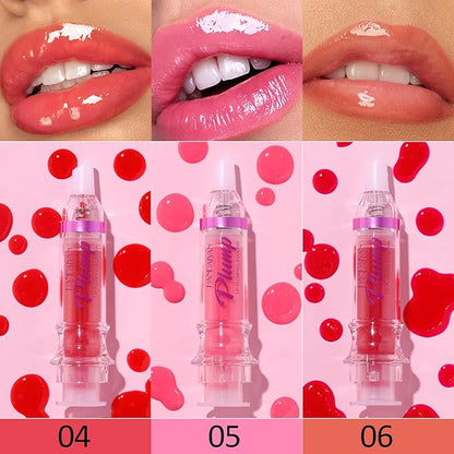 Erinde 3 Colors Lip Plumping Booster, Spicy Lip Plumper Gloss Lip Plumping Oil, Ultra-Hydrating & Nourishing Plump Lip Plumper, Glossy Finish Fuller Natural Lip Gloss for Women Girls