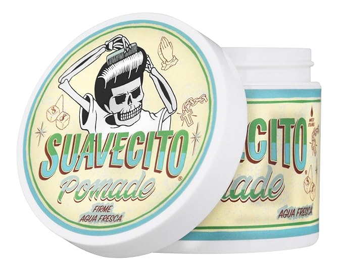 Suavecito Agua Fresca Pomade Firme (Strong) Hold 4 oz, Spring Edition 1 Pack - Medium Shine Water Based Wax Like Flake Free Hair Gel - Easy To Wash Out - All Day Hold For All Hair Styles