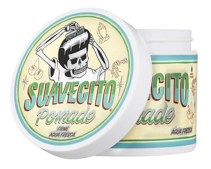 Suavecito Agua Fresca Pomade Firme (Strong) Hold 4 oz, Spring Edition 1 Pack - Medium Shine Water Based Wax Like Flake Free Hair Gel - Easy To Wash Out - All Day Hold For All Hair Styles