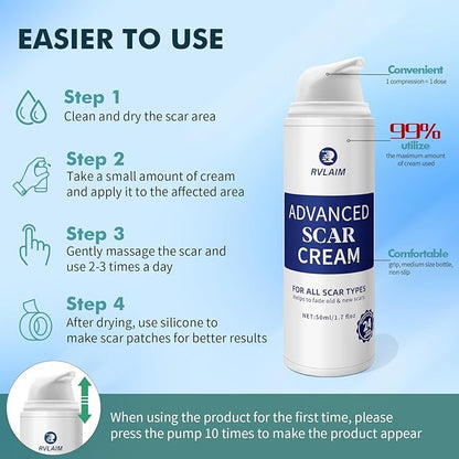 Scar Cream Gel, Advanced Silicone Scar