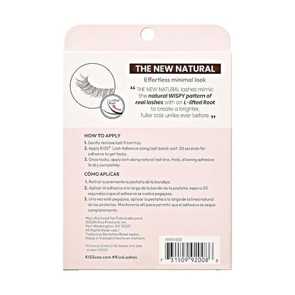KISS The New Natural, False Eyelashes, 'Freckles', 12 mm, Includes 1 pair of lash, Contact Lens Friendly, Easy to Apply, Reusable Strip Lashes