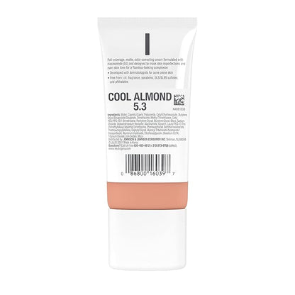Neutrogena Clear Coverage Flawless Matte CC Cream, Full-Coverage Cool Almond, 1 oz