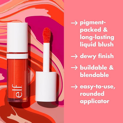 e.l.f. Camo Liquid Blush, Long-lasting Liquid Blush For Berry Well